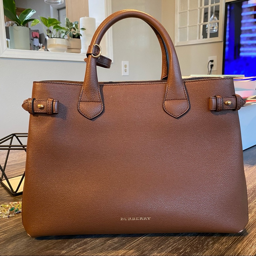 Burberry Medium Banner Tote Tan
